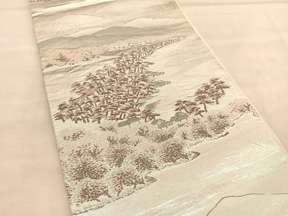 平和屋着物◎六通柄袋帯　唐織　浜松文　プラチナ二重箔　正絹　逸品　BAAU7665hv
