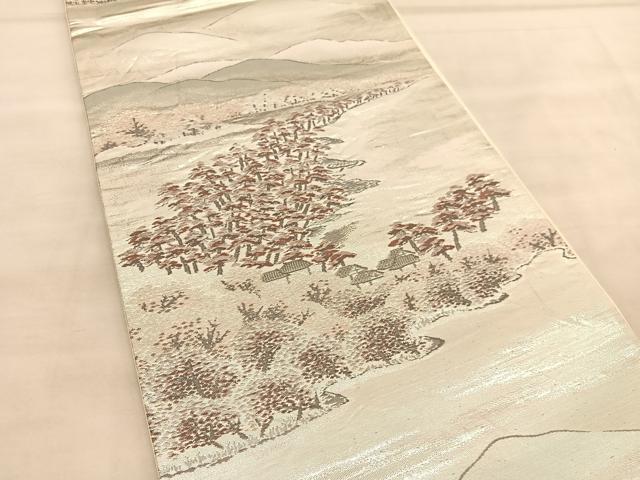 平和屋着物◎六通柄袋帯　唐織　浜松文　プラチナ二重箔　正絹　逸品　BAAU7665hv