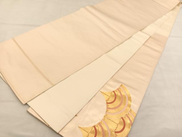 平和屋着物◎太鼓柄袋帯　総駒刺繍　青海波　金糸　引箔　正絹　逸品　BAAU7772hv