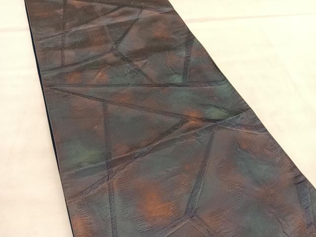 平和屋着物◎六通柄袋帯　切嵌文様　ふくれ織　引箔　正絹　逸品　BAAU7840hv