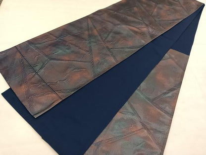 平和屋着物◎六通柄袋帯　切嵌文様　ふくれ織　引箔　正絹　逸品　BAAU7840hv