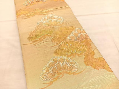 平和屋着物◎六通柄袋帯　老松　金銀糸　正絹　逸品　BAAU7889hv