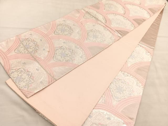 平和屋着物◎六通柄袋帯　唐織　青海波　銀糸　正絹　逸品　BAAU7943hv
