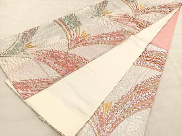 平和屋着物◎六通柄袋帯 若松葉 金銀糸 正絹 逸品 BAAU7961hv