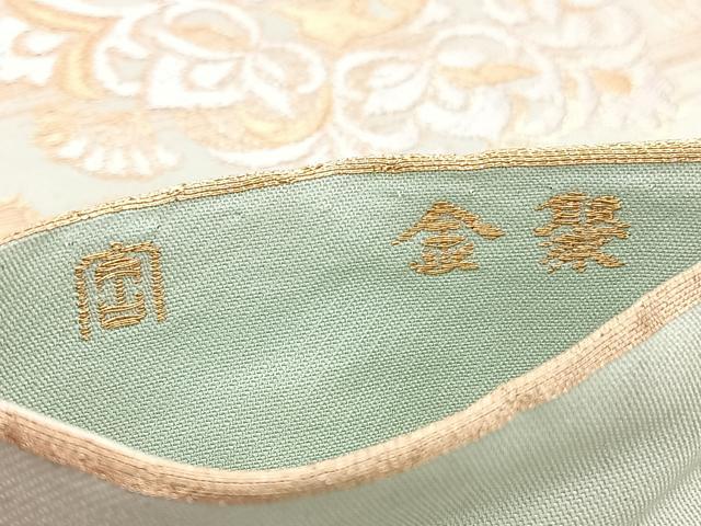 平和屋着物◎六通柄 本袋帯 金聚 花鳥文 金銀糸 正絹 逸品 BAAU7972hv