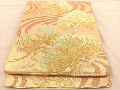 平和屋着物◎六通柄袋帯 浜松文 金糸 正絹 逸品 BAAU8001hv