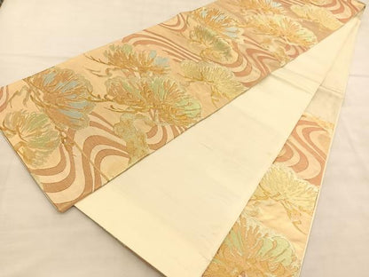 平和屋着物◎六通柄袋帯 浜松文 金糸 正絹 逸品 BAAU8001hv