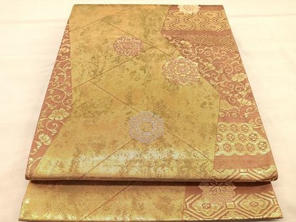 平和屋着物◎六通柄袋帯　宝相華花唐草文　金銀糸　正絹　逸品　BAAU8120hv