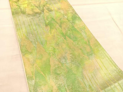平和屋着物◎六通柄袋帯　樹林文　金糸　正絹　逸品　BAAU8129hv