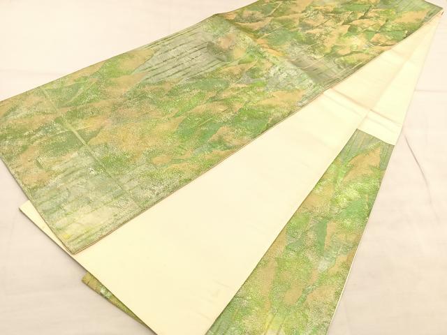 平和屋着物◎六通柄袋帯　樹林文　金糸　正絹　逸品　BAAU8129hv