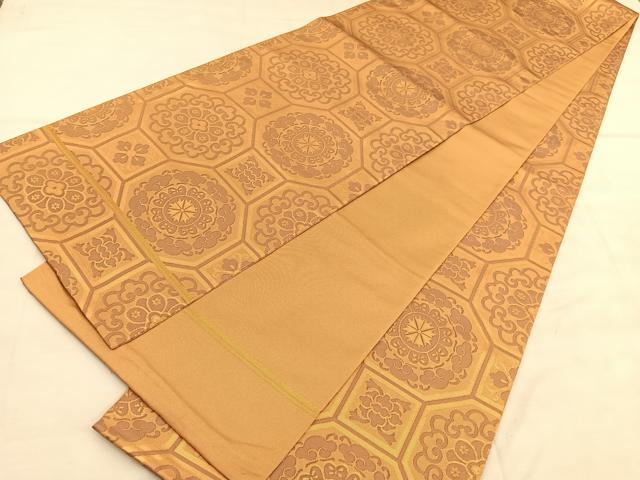 平和屋着物◎全通柄　本袋帯　蜀江花文　金糸　正絹　逸品　BAAU8186hv