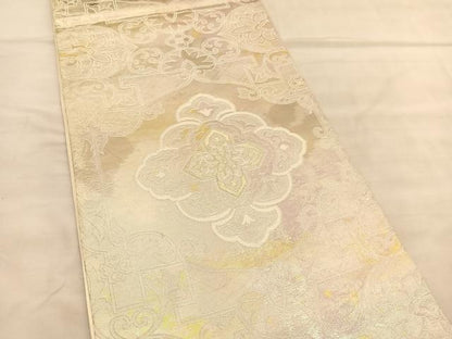平和屋着物◎六通柄袋帯 飾花文 金銀糸 正絹 逸品 BAAU8202hv