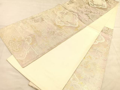 平和屋着物◎六通柄袋帯 飾花文 金銀糸 正絹 逸品 BAAU8202hv