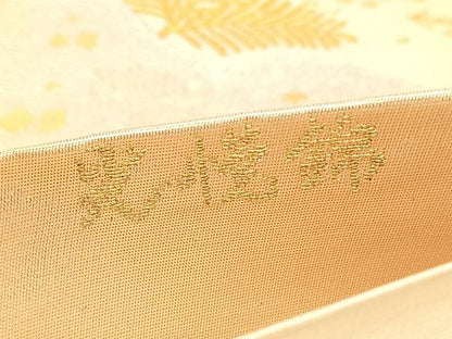 平和屋着物◎六通柄袋帯　唐織　光悦錦　流水花鳥文　金糸　正絹　逸品　BAAU8203hv