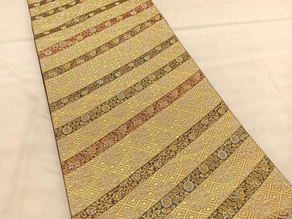 平和屋着物◎六通柄袋帯　唐織　蒔絵唐草文　金糸　正絹　逸品　BAAU8252hv