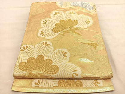 平和屋着物◎六通柄袋帯　松　金銀糸　正絹　逸品　BAAU8255hv