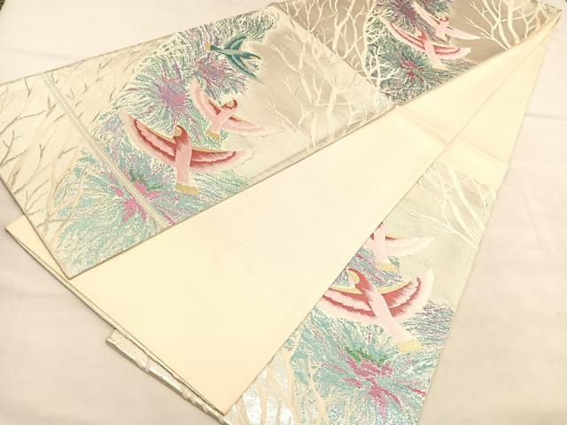平和屋着物◎西陣　六通柄袋帯　唐織　飛鳥文　オーロラ箔　正絹　逸品　BAAU8269hv