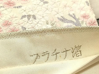 平和屋着物◎六通柄袋帯　唐織　京百景　龍安寺　プラチナ箔　正絹　逸品　BAAU8312hv