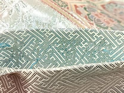 平和屋着物◎本佐賀錦　六通柄袋帯　和本菊江文　金銀糸　正絹　逸品　BAAU8416yc