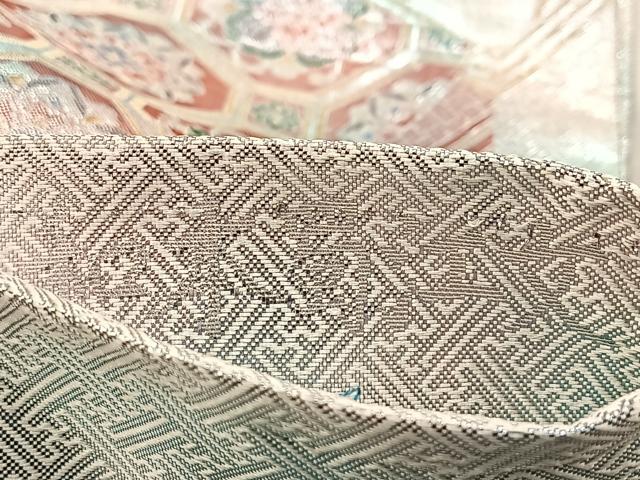 平和屋着物◎本佐賀錦　六通柄袋帯　和本菊江文　金銀糸　正絹　逸品　BAAU8416yc