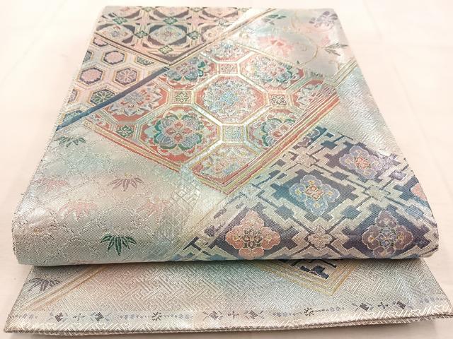 平和屋着物◎本佐賀錦　六通柄袋帯　和本菊江文　金銀糸　正絹　逸品　BAAU8416yc