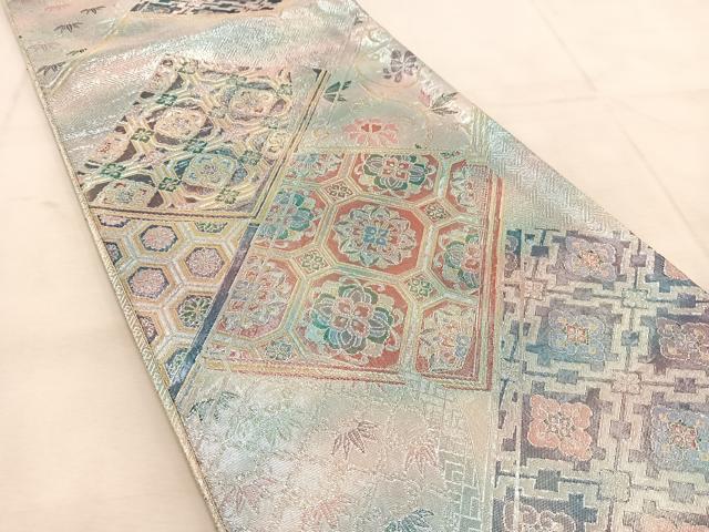 平和屋着物◎本佐賀錦　六通柄袋帯　和本菊江文　金銀糸　正絹　逸品　BAAU8416yc