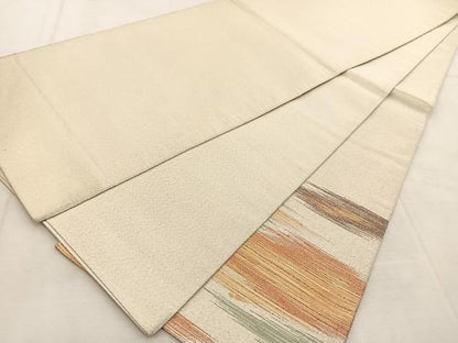 平和屋着物◎太鼓柄袋帯　綴れ　重ね山文　金糸　正絹　逸品　BAAU8419yc