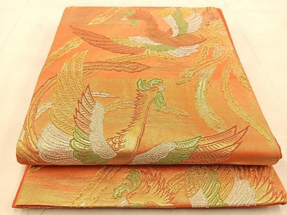 平和屋着物◎六通柄袋帯　やまとオリジナル　正倉院鳳凰　金銀糸　正絹　逸品　BAAU8443yc