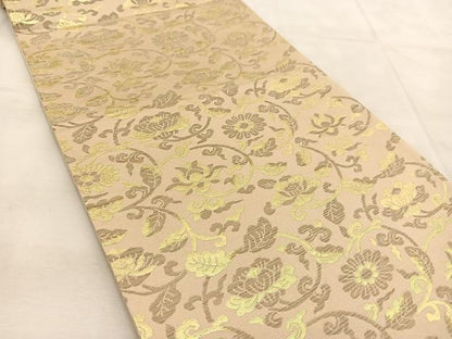 平和屋着物◎西陣　六通柄袋帯　更紗花唐草文　金糸　正絹　逸品　BAAU8475yc