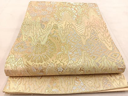 平和屋着物◎六通柄袋帯　鳳凰更紗花文　金銀糸　正絹　逸品　BAAU8480yc