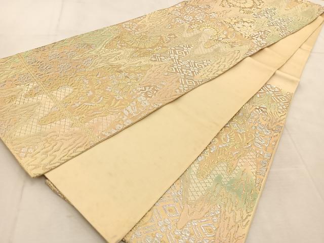 平和屋着物◎六通柄袋帯　鳳凰更紗花文　金銀糸　正絹　逸品　BAAU8480yc