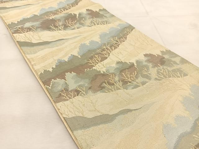 平和屋着物◎六通柄袋帯　木立　金銀糸　正絹　逸品　BAAU8504yc