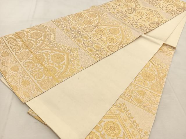 平和屋着物◎六通柄 本袋帯 更紗 金糸 正絹 逸品 BAAU8507yc