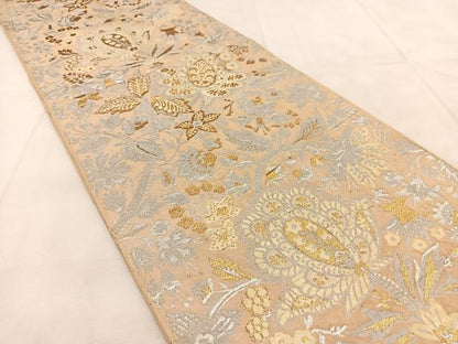 平和屋着物◎六通柄 本袋帯 正絹錦 更紗 金銀糸 正絹 逸品 BAAU8511yc