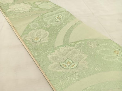 平和屋着物◎六通柄袋帯　唐織　更紗青海波　金銀糸　正絹　逸品　BAAU8515yc
