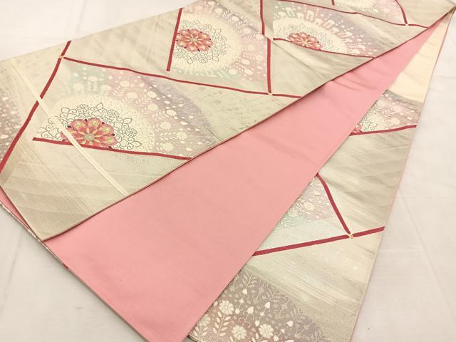 平和屋着物◎六通柄袋帯　唐織　石垣正倉院花文　金銀糸　正絹　逸品　BAAU8537yc