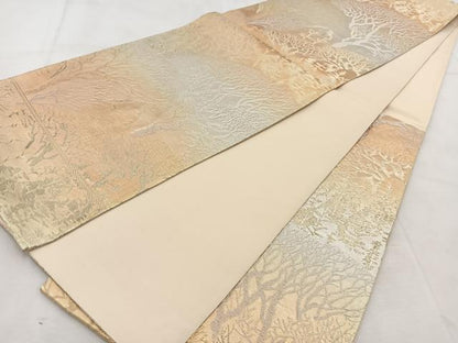 平和屋着物◎六通柄袋帯　木立　金銀糸　正絹　逸品　BAAU8546yc