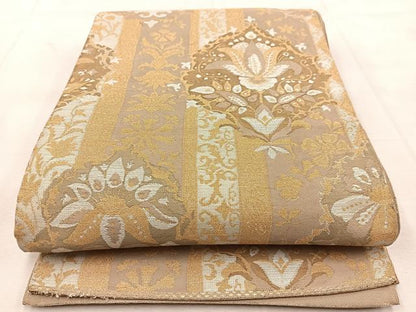 平和屋着物◎六通柄袋帯　更紗　金銀糸　BAAU8554yc