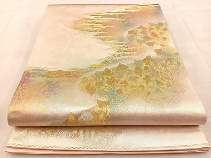 平和屋着物◎六通柄袋帯 箔彩錦 雲霞文 正絹 逸品 BAAU8564yc