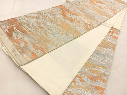 平和屋着物◎六通柄　京袋帯　絹裳苑　風景松文　金銀糸　正絹　逸品　BAAU8567yc