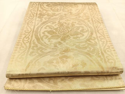 平和屋着物◎六通柄袋帯 華裳錦 更紗花唐丸文 金糸 正絹 逸品 BAAU8590yc
