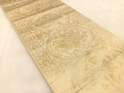 平和屋着物◎六通柄袋帯 華裳錦 更紗花唐丸文 金糸 正絹 逸品 BAAU8590yc