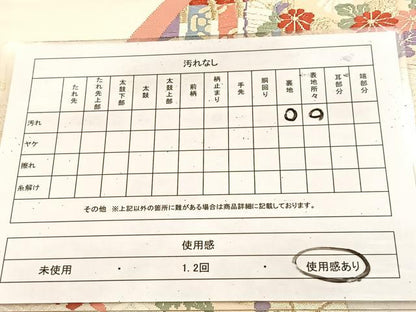 平和屋着物◎六通柄袋帯　唐織　扇面王朝文　金糸　正絹　逸品　BAAU8600yc