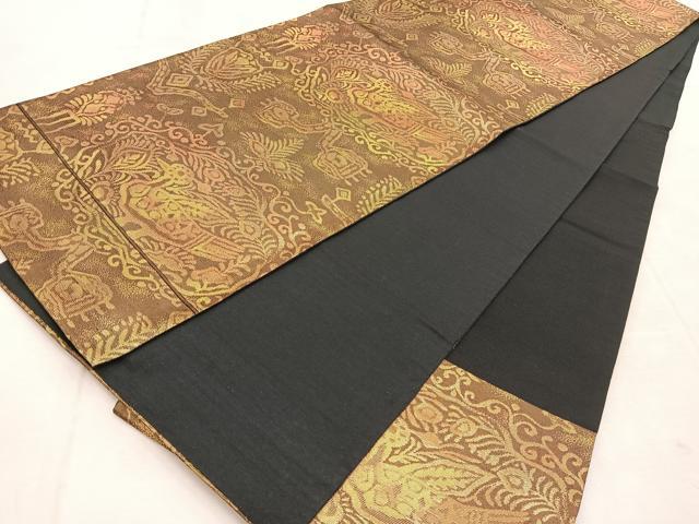 平和屋着物◎六通柄　京袋帯　壁画文様　金糸　正絹　逸品　BAAU8605yc