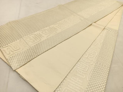 平和屋着物◎六通柄袋帯 唐織 寿字文 銀糸 正絹 逸品 BAAU8610yc