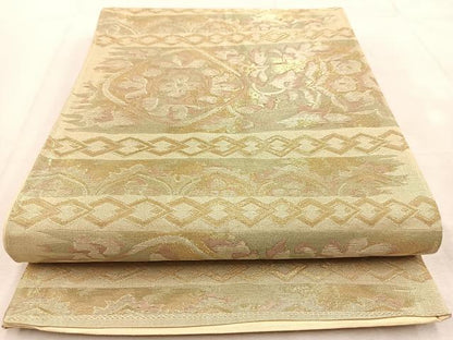 平和屋着物◎六通柄袋帯　花唐草文　金銀糸　正絹　逸品　BAAU8620yc