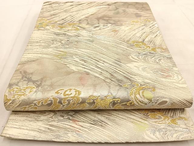 平和屋着物◎六通柄袋帯 唐織 錦引箔 古都の四季 金銀糸 正絹 逸品 BAAU8628yc