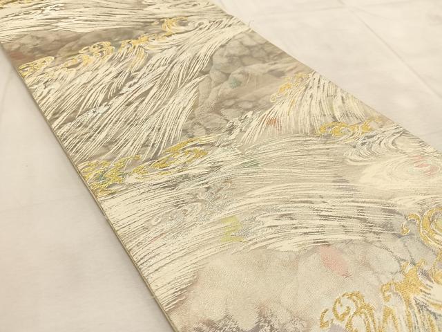 平和屋着物◎六通柄袋帯 唐織 錦引箔 古都の四季 金銀糸 正絹 逸品 BAAU8628yc