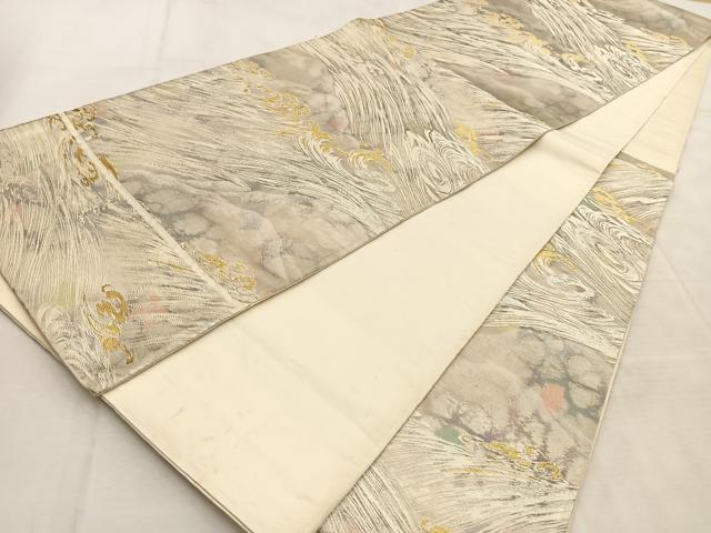 平和屋着物◎六通柄袋帯 唐織 錦引箔 古都の四季 金銀糸 正絹 逸品 BAAU8628yc