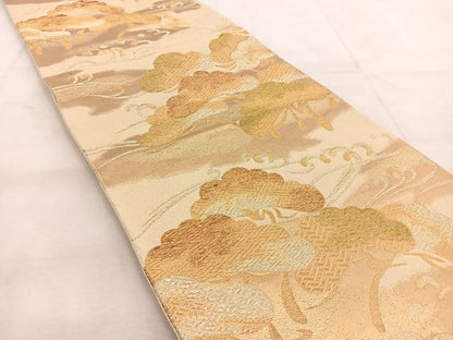 平和屋着物◎六通柄袋帯　浜松　金糸　正絹　逸品　BAAU8659yc